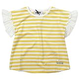《初夏盛夏対応》 SUCRE(シュクル) 天竺ボーダー半袖Tシャツ 100cm /イエロー NO.F-474075