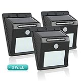 uxcell 3xLEDソーラー ライト PIR CDS モーション センサー ランプ 12 LED 防水 ワイヤレス 80 ルーメン