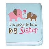 CafePress – Big Sister to be – Mod Elephant – スーパーソフトベビー毛布、新生児おくるみ ブルー 049222261225CD2