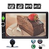 リアカメラリモコン付きカーステレオEinCar MP5プレーヤー7インチのタッチスクリーンカーオーディオビデオプレーヤーダブル2ディンダッシュBluetoothカーオーディオのマルチメディアシステムのサポートFMラジオのSD USBでAUXオーディオ