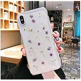 iPhoneX/XS 押し花クリアケース 押し花 本物 ストラップホール ストラップ穴 TPU soft ソフト ソフトケース 花 透明 クリア XS X iPhoneケース テン テンエス 5.8インチ iPhoneXケース iPhoneXSケース
