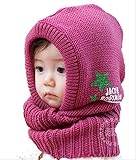 【On Dolce】 選べる４色 ネックウォーマー フード 付き フードウォーマー ニット帽 マフラー ベビー キッズ 赤ちゃん 子 子供 用 かわいい 防寒 BN003 (パープル)