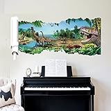 90*50 Cm Dinosaur Paradise Creative 3d Removable PVC Wall Sticker Home Decor Bedroom Sticker Wall Pa