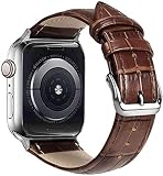 【EWISE】 アップルウォッチ バンド 革 ビジネススタイル コンパチブル 女性にも オシャレ Apple Watch 7 6 5 4 SE シリーズ対応 (38mm・40mm・41mm, ブラウン)