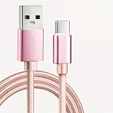 タイプc ケーブル usb Type C ケーブル タイプ C iPhone 17充電 usb c USB 2A 急速充電 データ転送 絡まない モバイルバッテリー 高耐久 (ローズゴールド, 1m)