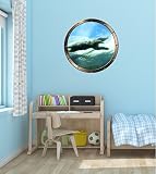 36 "舷窓出荷ウィンドウOcean Sea View Polar Bear # 1 Pewterラウンドデカール壁ステッカー子供ベビールームホームアート飾りグラフィックLarge