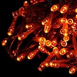イルミネーション LED ストレートライト 10m 100球 防水加工 (オレンジ)