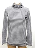 産後　パッド入り授乳トップス　ハイネックタイプ　3色展開　授乳がカンタンらくらく　パット入りでブラジャー要らずの授乳トップス♪ (産後Sサイズ, ネイビーボーダー)