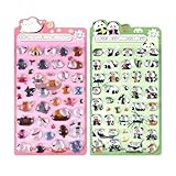 2枚セット シール 可愛い 3D立体シー ル ごほうびシール DIY用 携帯電話飾り用 手帳用 ご褒美シー ル キラキラな 女の子 デコシー ル 手芸用品(鳥 + パンダ)