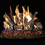 ピーターソンリアルファイアー24インチCharredオークスタックログセットwith Vented g4 Burner