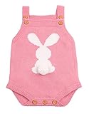 新生児 ベビー ガールズ ボーイズ ノースリーブ ロンパース ニットセーター ジャンプスーツ 冬の服 (70cm/0~6ヶ月, ピンク)