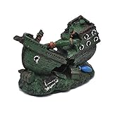 アクアリウム オブジェ 真っ二つの沈没船 水槽装飾 テラリウム オーナメント【並行輸入品】
