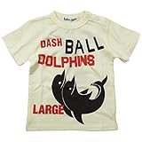《初夏盛夏対応》 BateauBleue(バトーブルー) 天竺BALLDOLPHINS半袖Tシャツ 100cm/Iv NO.AH-1751301