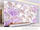3 D リビングルームとベッドルームのテレビの背景の壁紙のモダンな花 1731