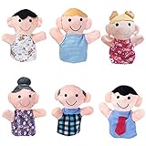POTOJP 指人形 布の人形 家族みんなで指人形 マペットおもちゃ 縫いぐるみ 子供大好き 安心 布製 物語 童謡 おとぎ話 教育ハンドトイ 知能・五感 を育てる 動物 ごっこ遊び 18CM 1個・