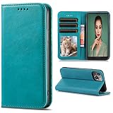 Lsscase iPhone14 ケース iPhone 14 手帳 カバー 手帳型ケース アイフォン14 ケース 携帯ケース iPhone14 case あいふぉん14手帳型ケース マホケース 携帯カバー PUレザー ストラップホール付き カード収納 内蔵マグネット式 スタンド機能 薄型 防水 ノート型 耐衝撃 男女兼用 落ち着いた色 (iPhone 14 6.1 inch対応) ターコイズ