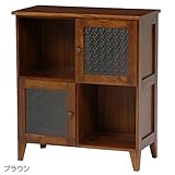 リビング 収納 インテリア ガラス 張りで さりげなく 目隠し レンジ 台 や キッチン チェスト としても WOOD PRODUCTS キャビネット 70cm ブラウン