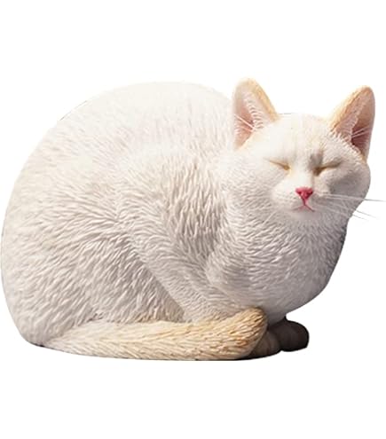 Amazon.co.jp: 猫 白猫 眠り猫 骨董 陶器 置物 インテリア 工芸品 美術