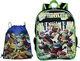 TMNT Ninja Turtles 15" School Bag Backpack With Bonus Sling Bag [並行輸入品]