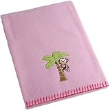 Garanimals Girls Embroidered Fleece Blanket with Monkey by Garanimals
