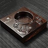 CXQ 全体ブロックエボニー灰皿レトロフィッティングソリッドウッドオフィス