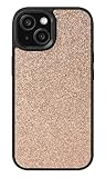 iPhone 16 Plus プラス ケース MagSafe 対応 本革 スマホケース グリッター ラメ キラキラ 携帯ケース スマホスタンド ストラップ (iPhone16Plus, シャンパンゴールド)