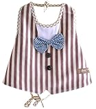 Plus Nao(プラスナオ) よだれかけ スタイ ベビー ストライプ リボン ドット イエロー グリーン ブラウン ライトブルー 小物 - Brown