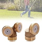 Kicode 2ミスノズル調節可能な庭園スプリンクラー庭園ホースノズル銅ノズル1/2"内部糸1/4"外部糸真鍮