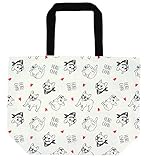 トートバッグ 横型 帆布 ファスナー付き フクちゃんチラシ 約横43cm×縦30cm×マチ12cm