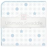 スワドルデザインズ 究極のおくるみ アルティメット ジャック&スター パステル ブルー 1枚セットSD-370PB 【日本正規品】