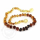 Baltic Baby Amber Necklace Rounded Beads (Rainbow, Small) [並行輸入品]
