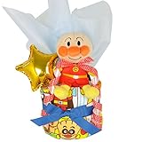 おむつケーキのすまいる おむつケーキ （アンパンマン）1段 出産祝い 名入れ ラッピング パンパース 男の子 女の子 (ブルー)