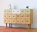 ISSEIKI 【選べる2サイズ】 チェスト 3色使い 幅96 おしゃれな収納 木製家具 BEANS CH-3 96 (WH+LBR+GR)