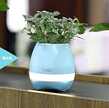 ブルートゥース音楽花瓶、スマートタッチミニフラワーポットナイトライト、ワイヤレス bluetooth、プレイタッチピアノ（それは植物が含まれていません）あなたはあなたのオフィステーブルのための1つが必