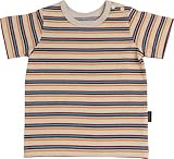 Anna Nicola(アンナニコラ) ベビー用半袖Tシャツ マルチボーダー柄 (100cm, ベージュ)