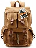 Leaper Large Canvas DSLR SLR Camera Backpack Rucksack Bag for Sony Canon Nikon Olympus (Khaki) [並行輸入