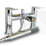 Cassellie lou002 LouクロムモダンWaterfallバスシャワーミキサータップIncホース&ブラケットInc受話器、ホース、受話器&ブラケット – 10年Gaurantee by C