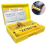 エクストラクター ポイズンリムーバー 毒吸引器 応急用毒吸取り器 アスピブナン 蚊や蜂や蛇などの毒液・毒針を吸引するの応急処置工具 携帯ケース付 カップ4個入・安心パック「イエロー」