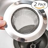 2 Pcs stainless-steelキッチンメッシュシルバーSink Strainer Largeワイドリム4.5 "直径、Perfect forキッチン洗面台