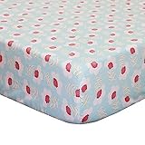 Mila Coral and White Floral Cotton Crib Fitted Sheet by Peanut Shell by The Peanut Shell