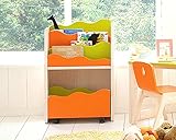 明るくカワイイ♪エコ塗装絵本ラック(おもちゃ箱付き）※代引不可