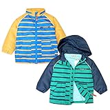 (イエロー/95cm)ベビー服 男の子 アウター フルジップ ジャケット ZOOMIC ズーミック 撥水加工 ワッフルデュスポ 裏天竺 収納式フード ボーダー 男児 ベビー