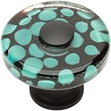 アトラスホームウェア3227-blガラスマットブラック1.5インチエメラルドPolka Dot Squareノブ