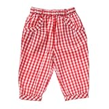 デンマークの子供服ブランド　claire.dkギンガムチェックのコットンパンツ　レッド 62ｃｍ