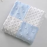 ベビーブランケット　ベビー毛布　ブランケット吸水性 敏感肌適合ふわふわ 大判 75cm*100cm (ブルー)