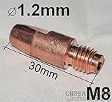 CHNsalescom 10 PCS MB 36KD 401D 501D 602 MIG / MAG溶接ガンコンタクトチップ1.2x30 M8 140.0442