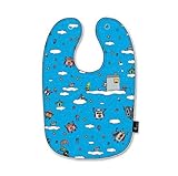 Fu-design Double-layer Baby Bib/Dripping Bib - Micro Fabric Super easy to clean and dry (Blue Robot 