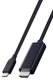 エレコム usb c 変換ケーブル 2m Type-C to HDMI やわらか 4K(3840×2160px)/60Hz マルチディスプレイ ミラーリング 【iPhone MacBook iPad Android 等に対応】 ブラック MPA-CHDMIY20BK2