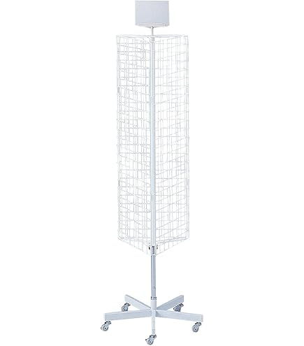 Amazon｜三角 回転 ネット 什器 白 ※ポップ立て別売 【 什器 回転