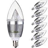 win_choice　6x　E12口金　LED電球　シャンデリアキャンドルライト　4.5W　3LED　500-550LM　AC85-265V　2800-3500K　電球色